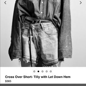 R13 Cross Over Shorts-Till with Let Down Hem Sz 26